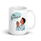 Be Grateful! Daily Motivational Mug, Inspirational Ceramic Mug 15 oz DenBox