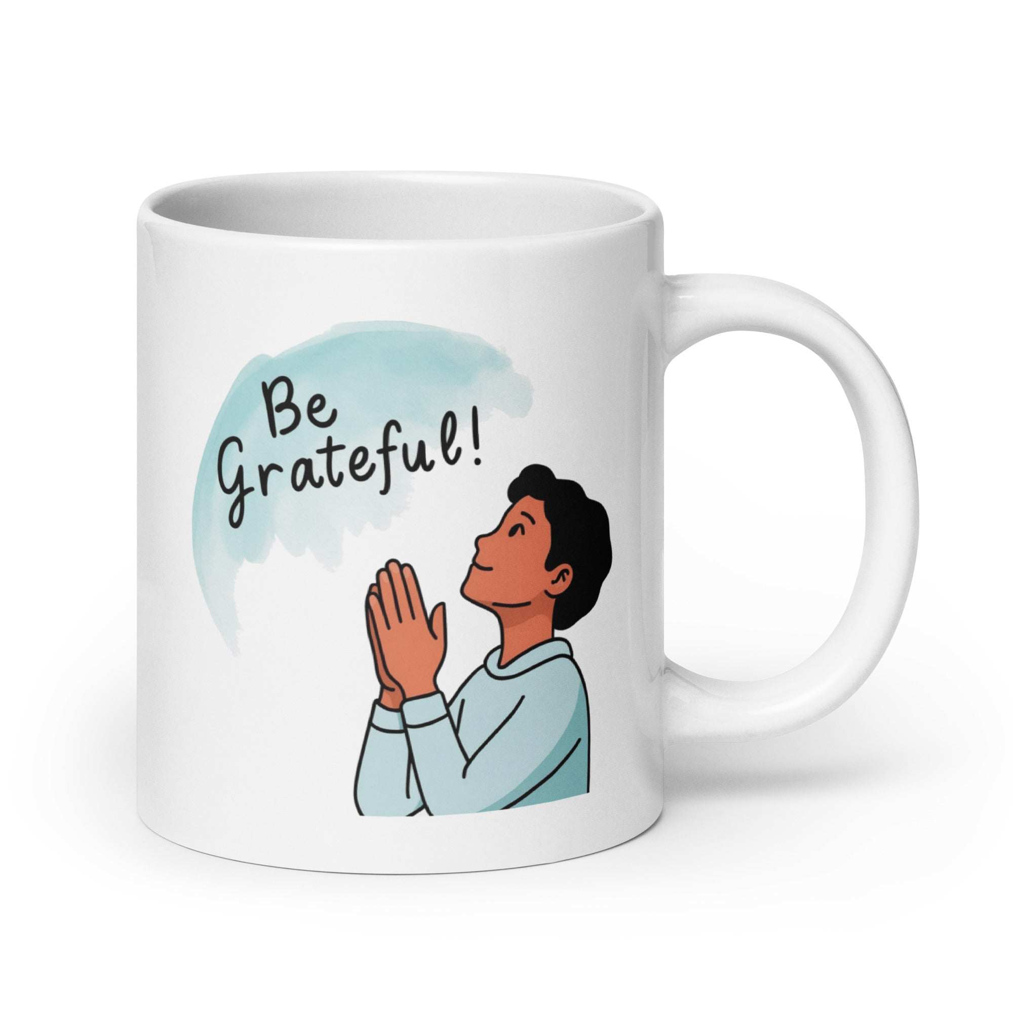 Be Grateful! Daily Motivational Mug, Inspirational Ceramic Mug 20 oz DenBox