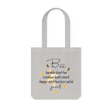 Bee Yourself Eco-Friendly Tote Bag, Cotton Canvas Tote Bag Heather Grey DenBox