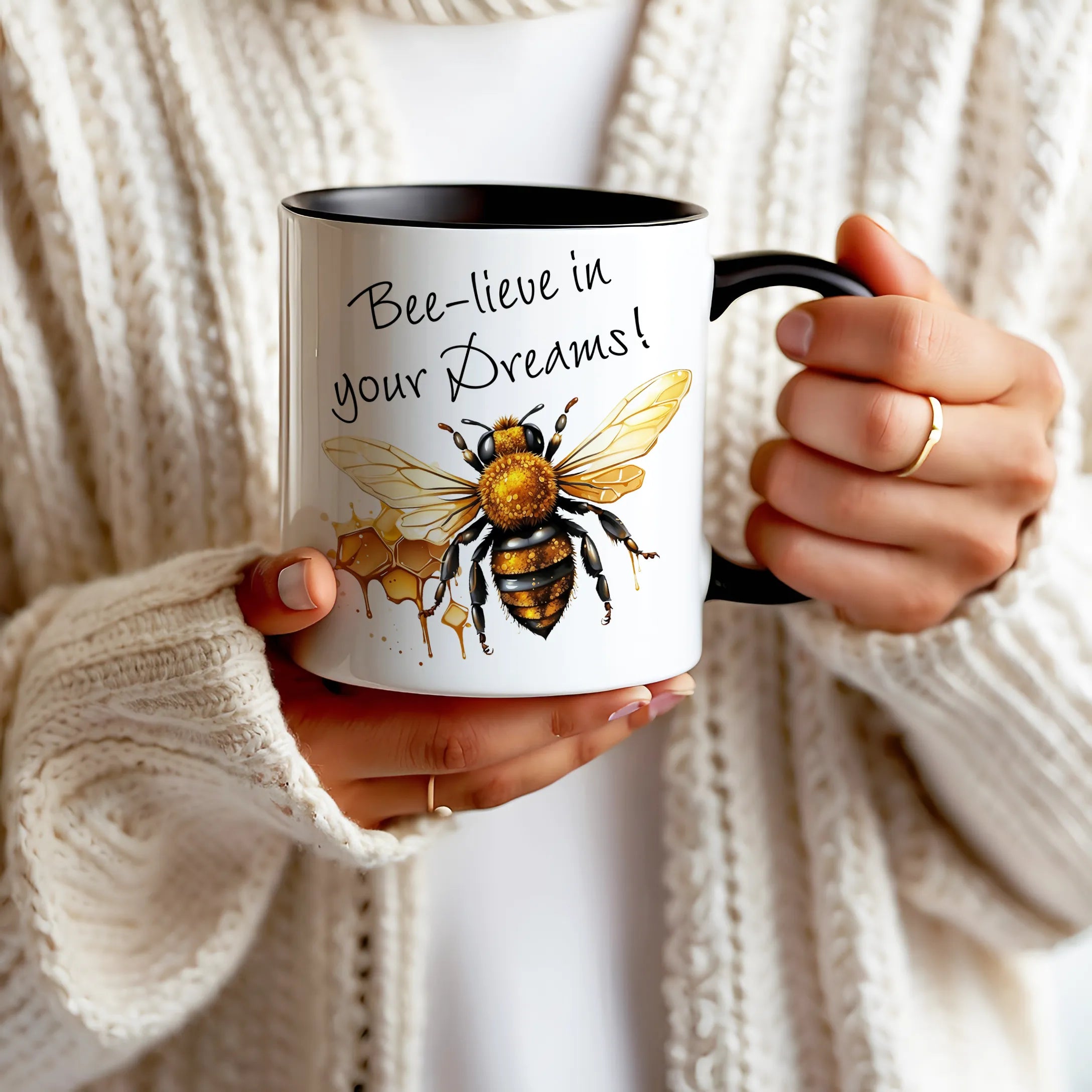 Bee-lieve in Your Dreams Mug, Gift for Bee Lovers DenBox