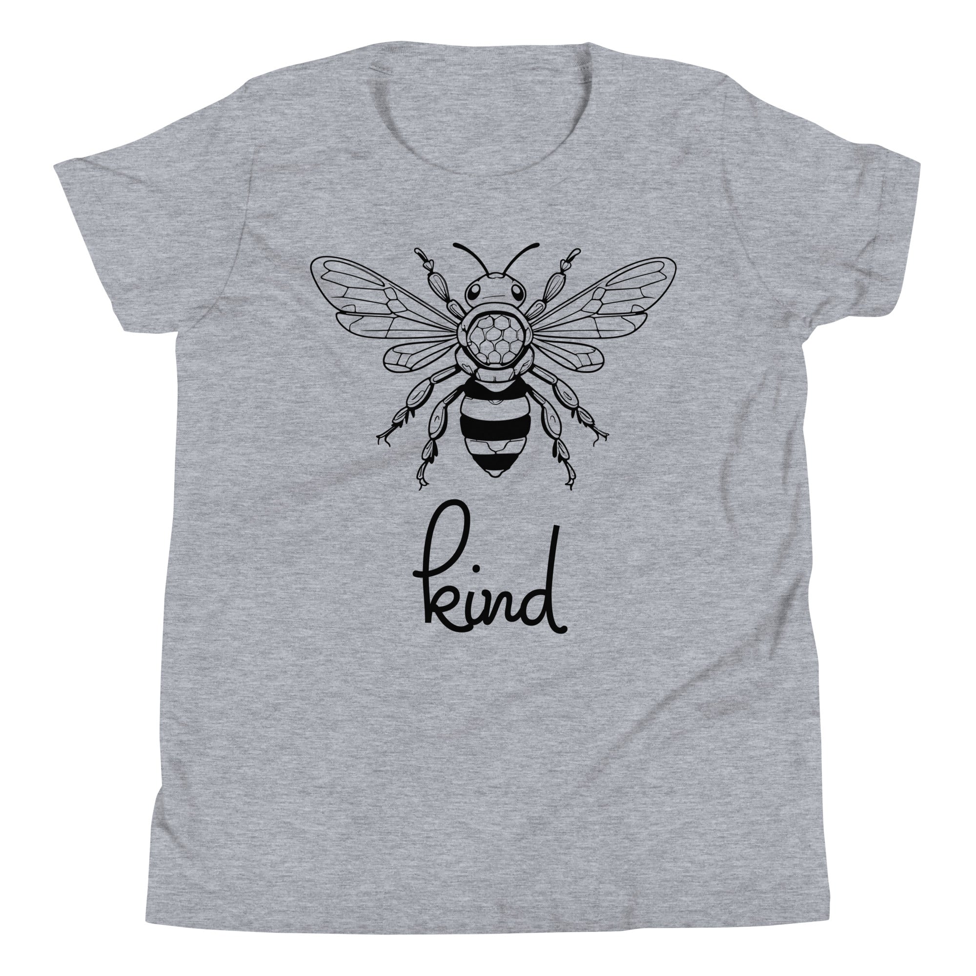 Bee Kind Youth T-Shirt, Gift For Bee Lovers Athletic Heather YS YM YL YXL DenBox