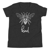 Bee Kind Youth T-Shirt, Gift For Bee Lovers Dark Grey Heather YS YXL YM YL DenBox