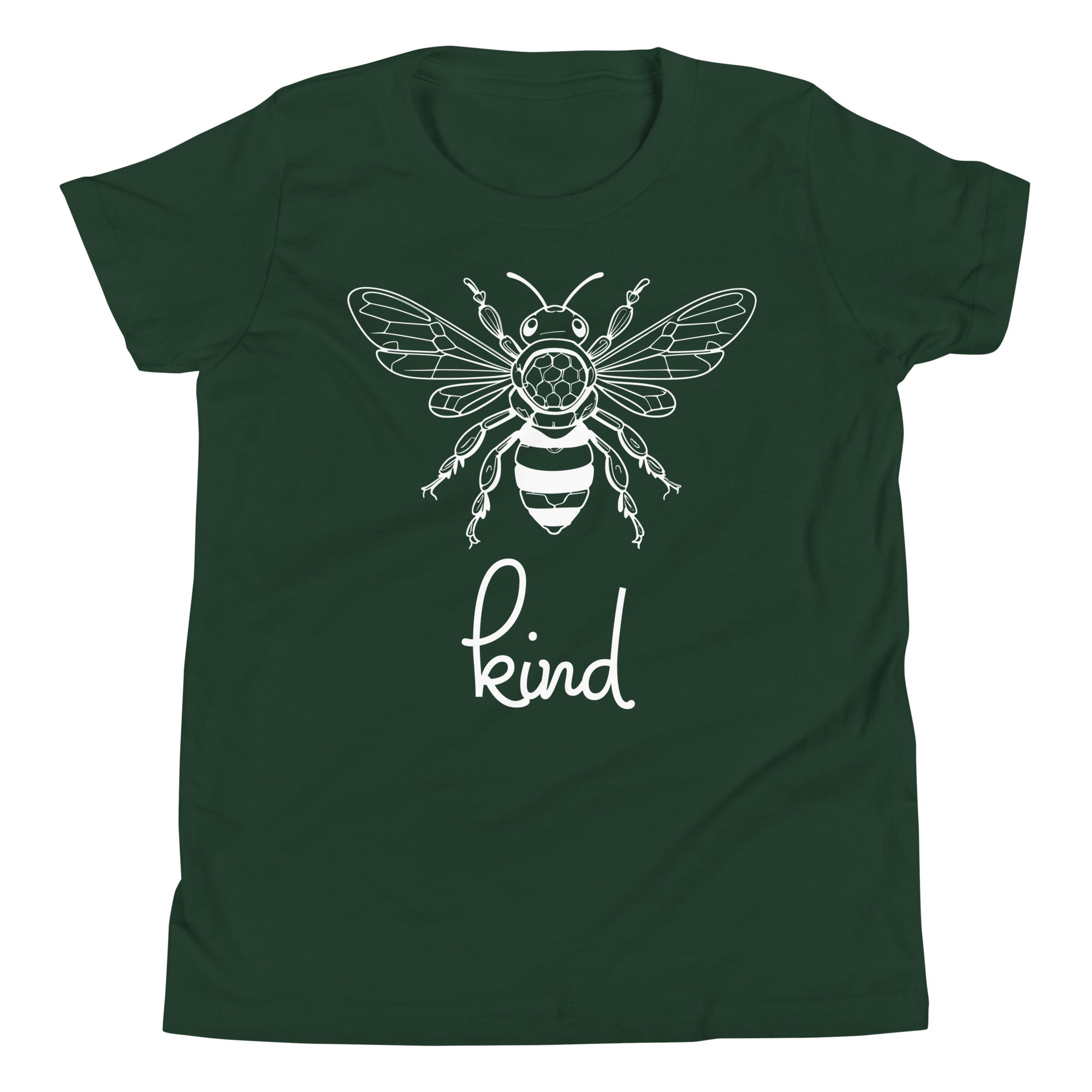 Bee Kind Youth T-Shirt, Gift For Bee Lovers Forest YS YL YM YXL DenBox