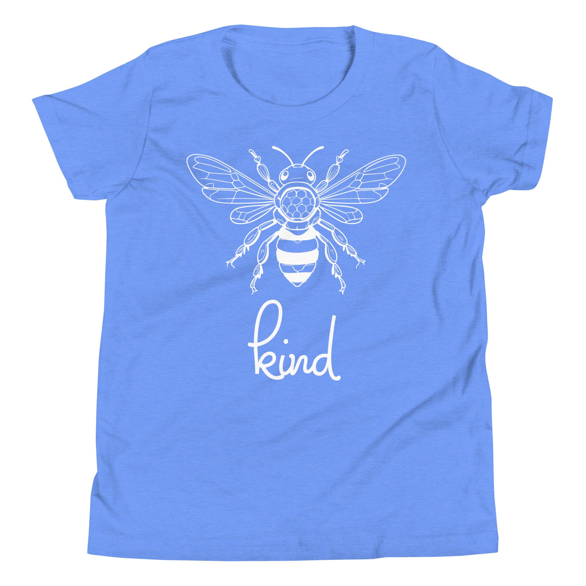 Bee Kind Youth T-Shirt, Gift For Bee Lovers Heather Columbia Blue YM YL YS YXL DenBox