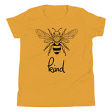 Bee Kind Youth T-Shirt, Gift For Bee Lovers Mustard YL YXL YS YM DenBox
