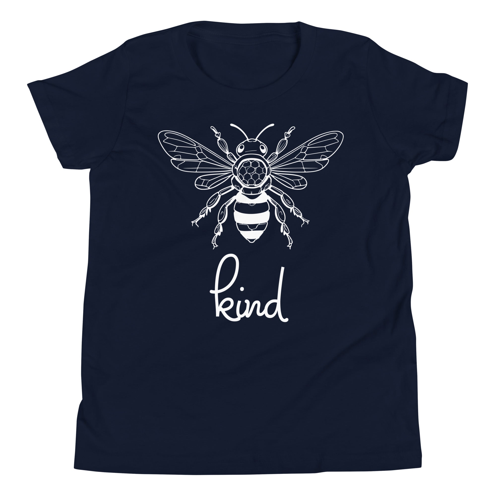 Bee Kind Youth T-Shirt, Gift For Bee Lovers Navy YXL YL YS YM DenBox