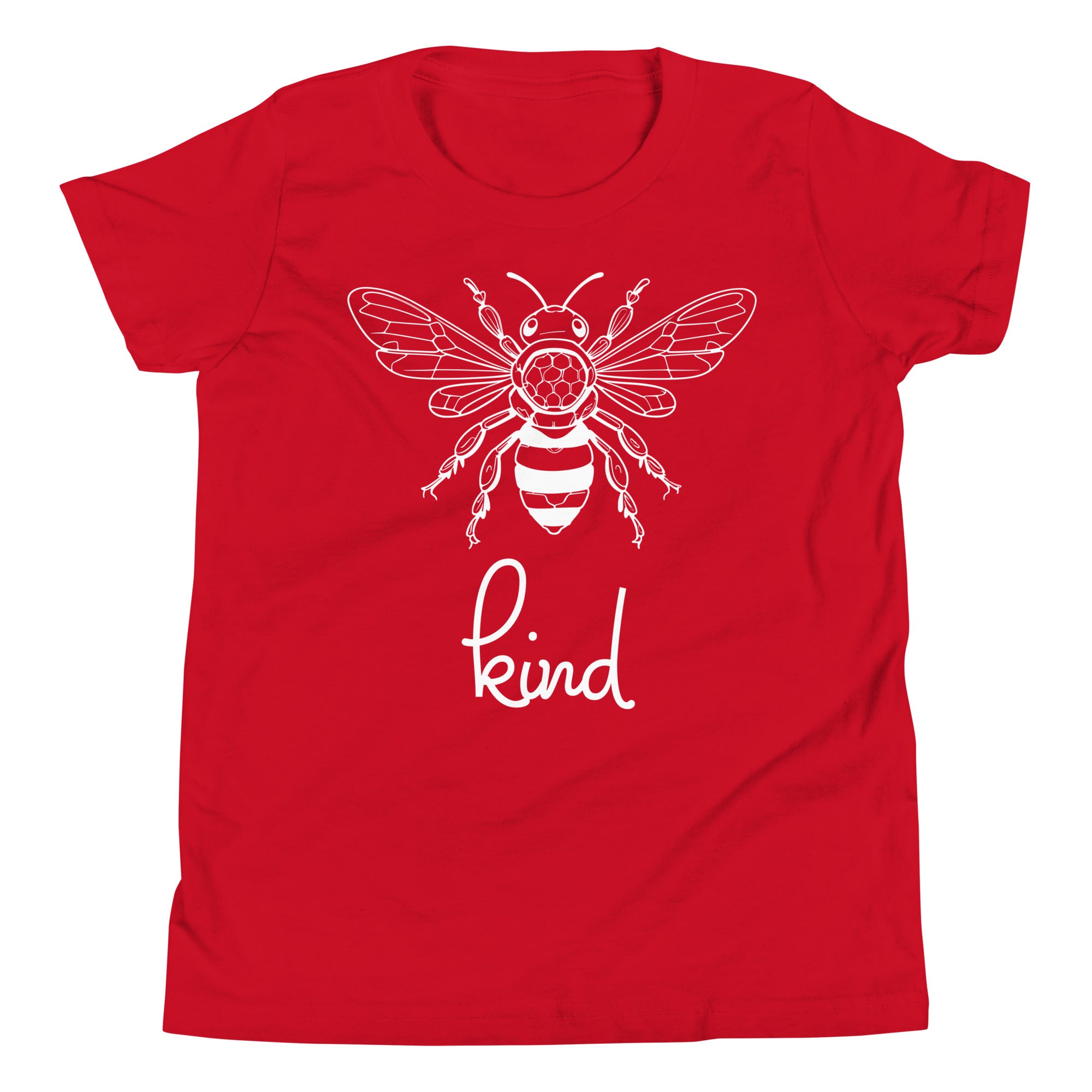 Bee Kind Youth T-Shirt, Gift For Bee Lovers Red YS YM YL YXL DenBox