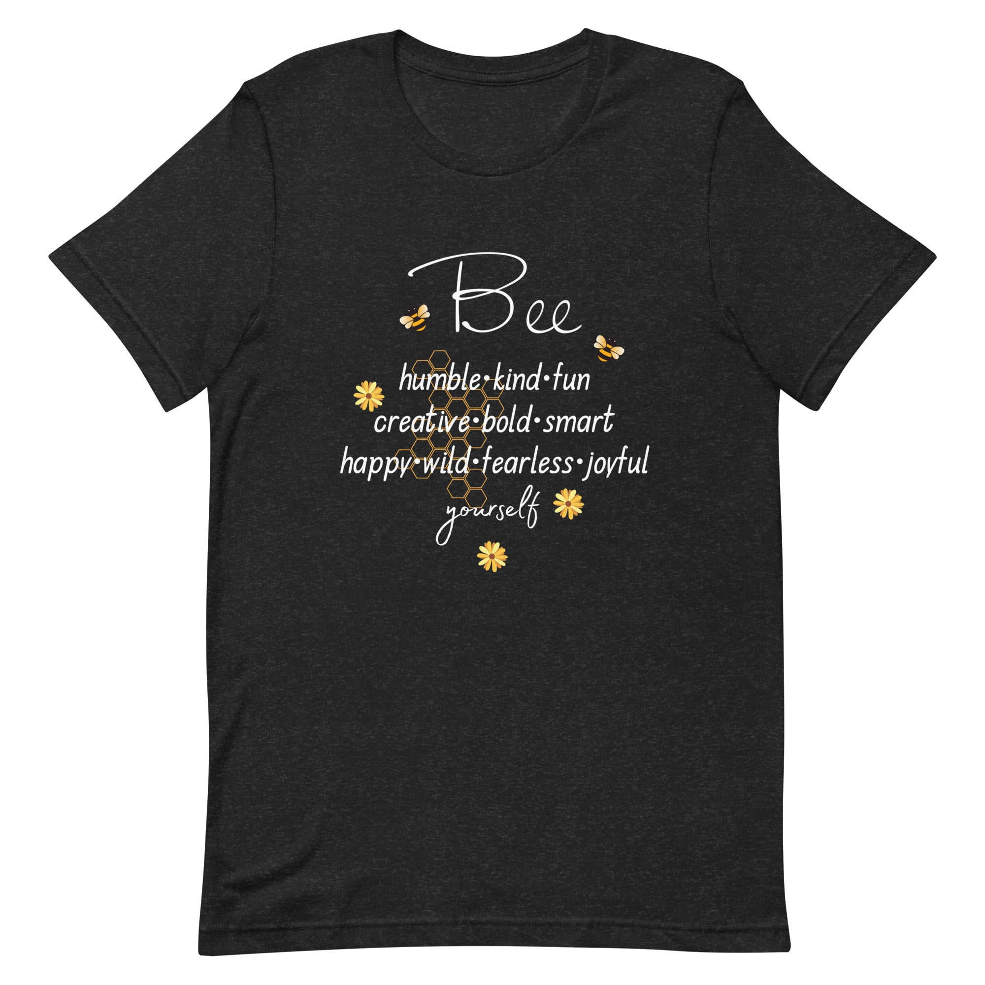Bee Yourself T-Shirt, Gift for Bee Lovers Black Heather M S XL L DenBox
