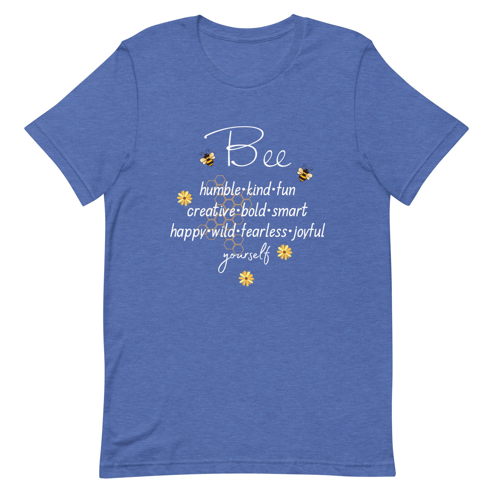 Bee Yourself T-Shirt, Gift for Bee Lovers Heather True Royal L S M XL DenBox