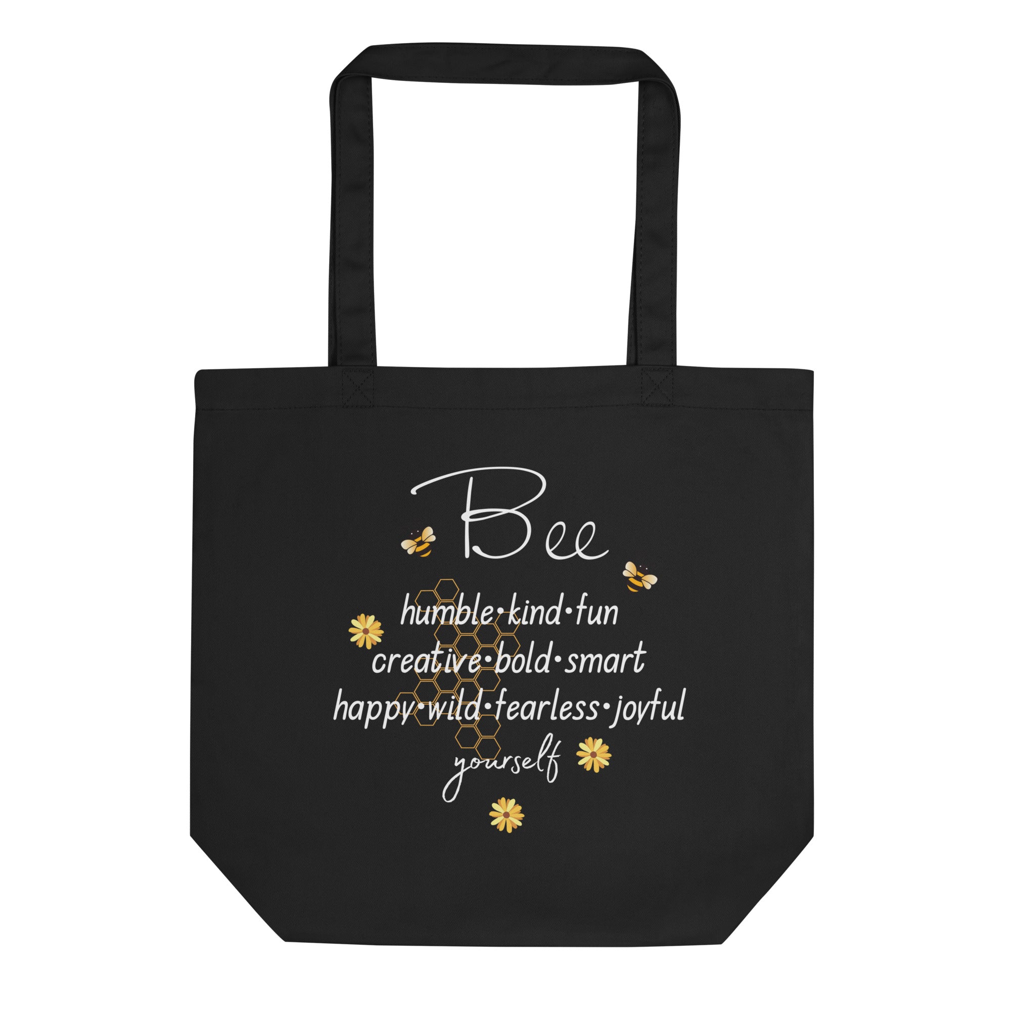 Bee Yourself Eco-Friendly Tote Bag, Gift For Bee Lovers Black DenBox