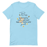 Bee Yourself T-Shirt, Gift for Bee Lovers Ocean Blue S L M XL DenBox