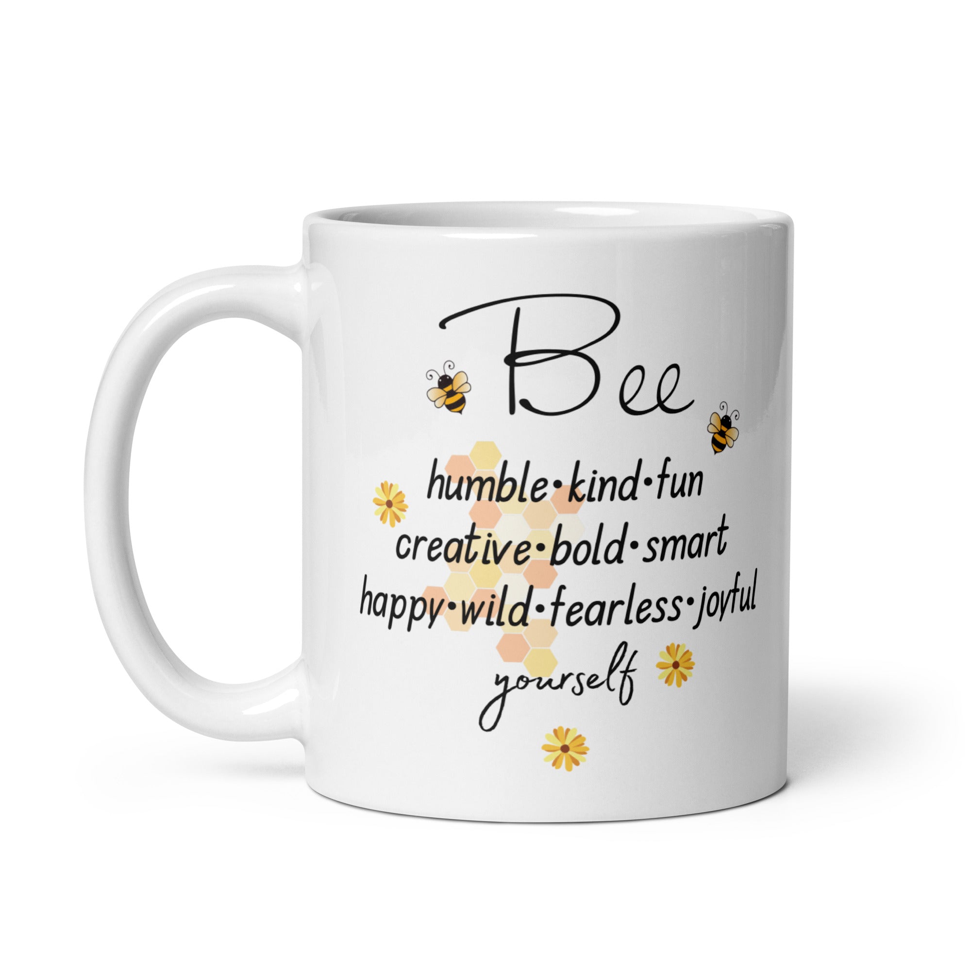 Bee Yourself White Mug, Gift for Bee Lovers DenBox