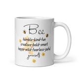 Bee Yourself White Mug, Gift for Bee Lovers 11 oz DenBox