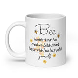 Bee Yourself White Mug, Gift for Bee Lovers DenBox