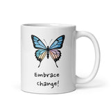 Embrace Change! Daily Motivational Mug, Inspirational Ceramic Mug 11 oz DenBox