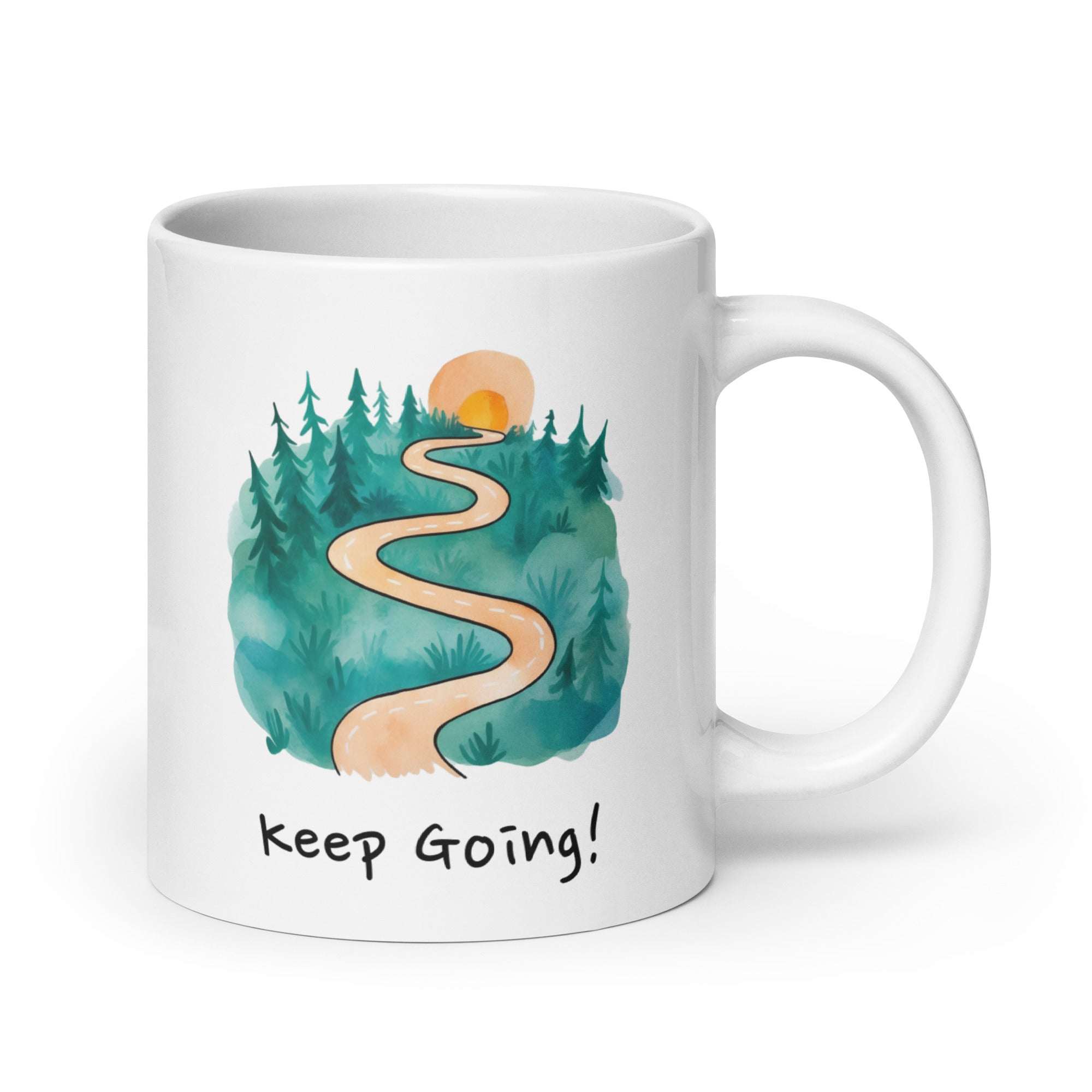 Keep Going! Daily Motivational Mug, Inspirational Ceramic Mug 20 oz DenBox