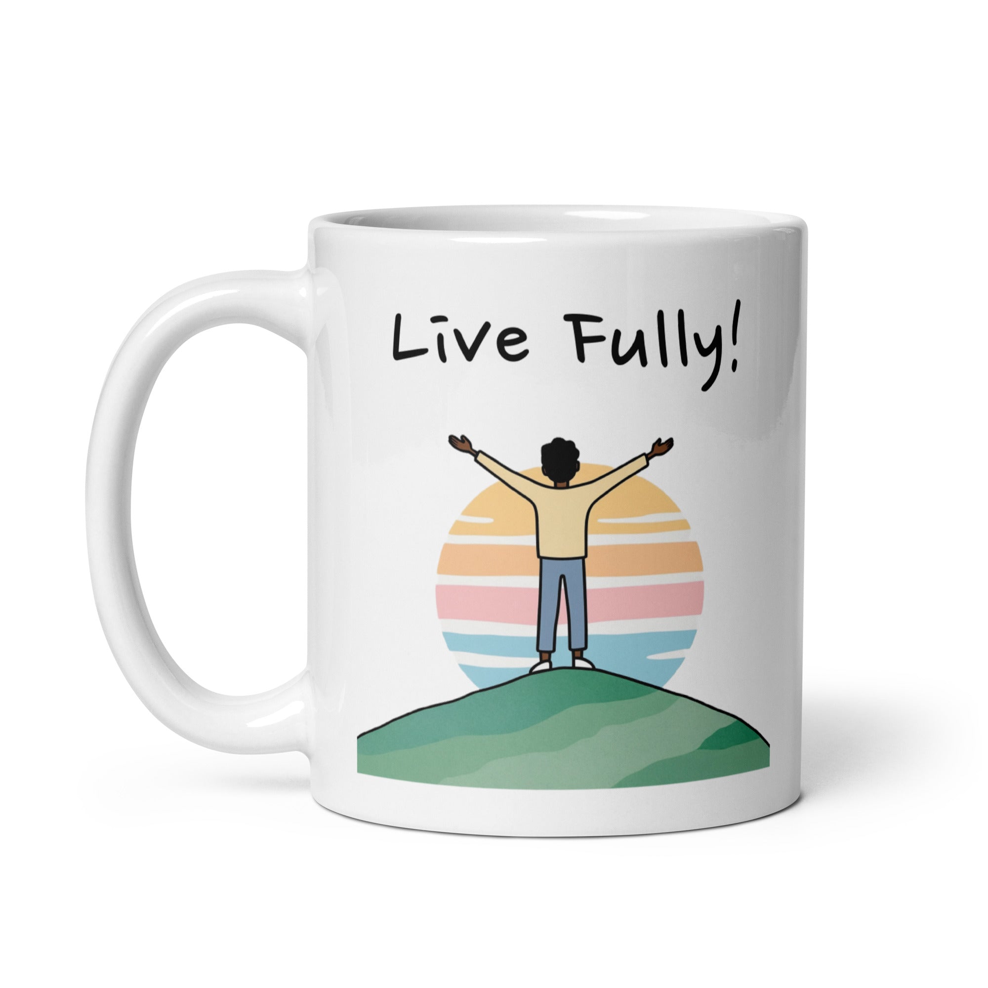 Live Fully! Daily Motivational Mug, Inspirational Ceramic Mug DenBox