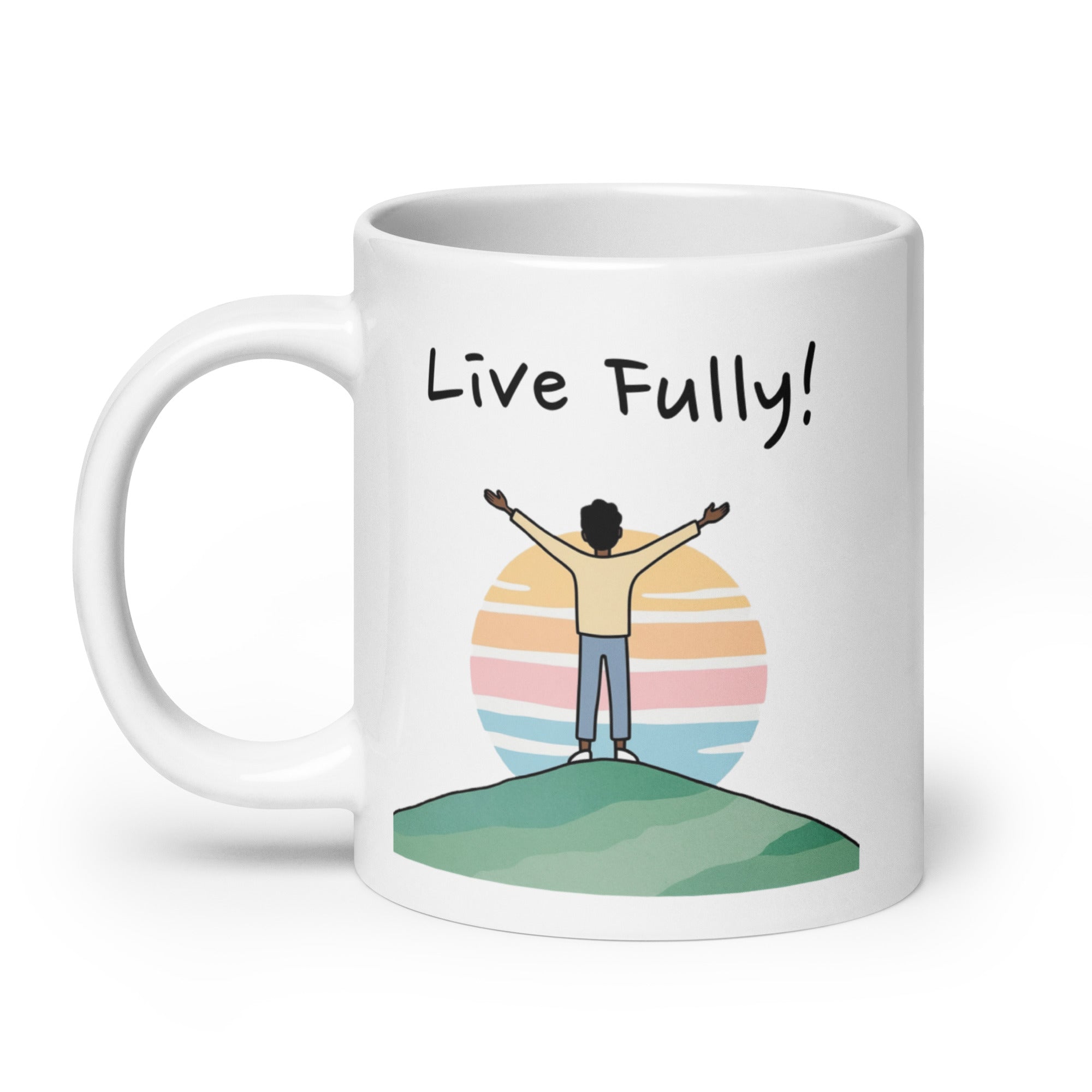 Live Fully! Daily Motivational Mug, Inspirational Ceramic Mug DenBox