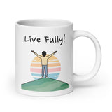 Live Fully! Daily Motivational Mug, Inspirational Ceramic Mug 20 oz DenBox