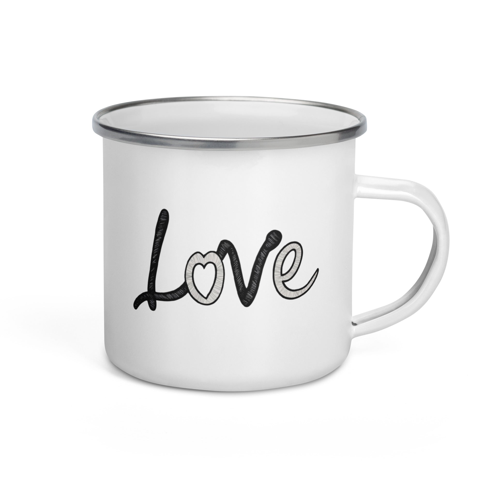 Minimalist "Love" Enamel Mug, Gift For Camping Lover Default Title DenBox