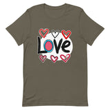 Pop-Art "Love." T-Shirt, Gift For Pop-Art Lovers Army M S XL L DenBox