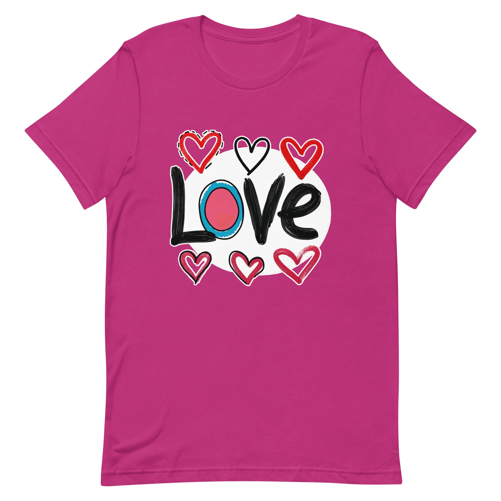 Pop-Art "Love." T-Shirt, Gift For Pop-Art Lovers Berry XL S L M DenBox