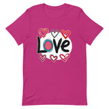 Pop-Art "Love." T-Shirt, Gift For Pop-Art Lovers Berry XL S L M DenBox
