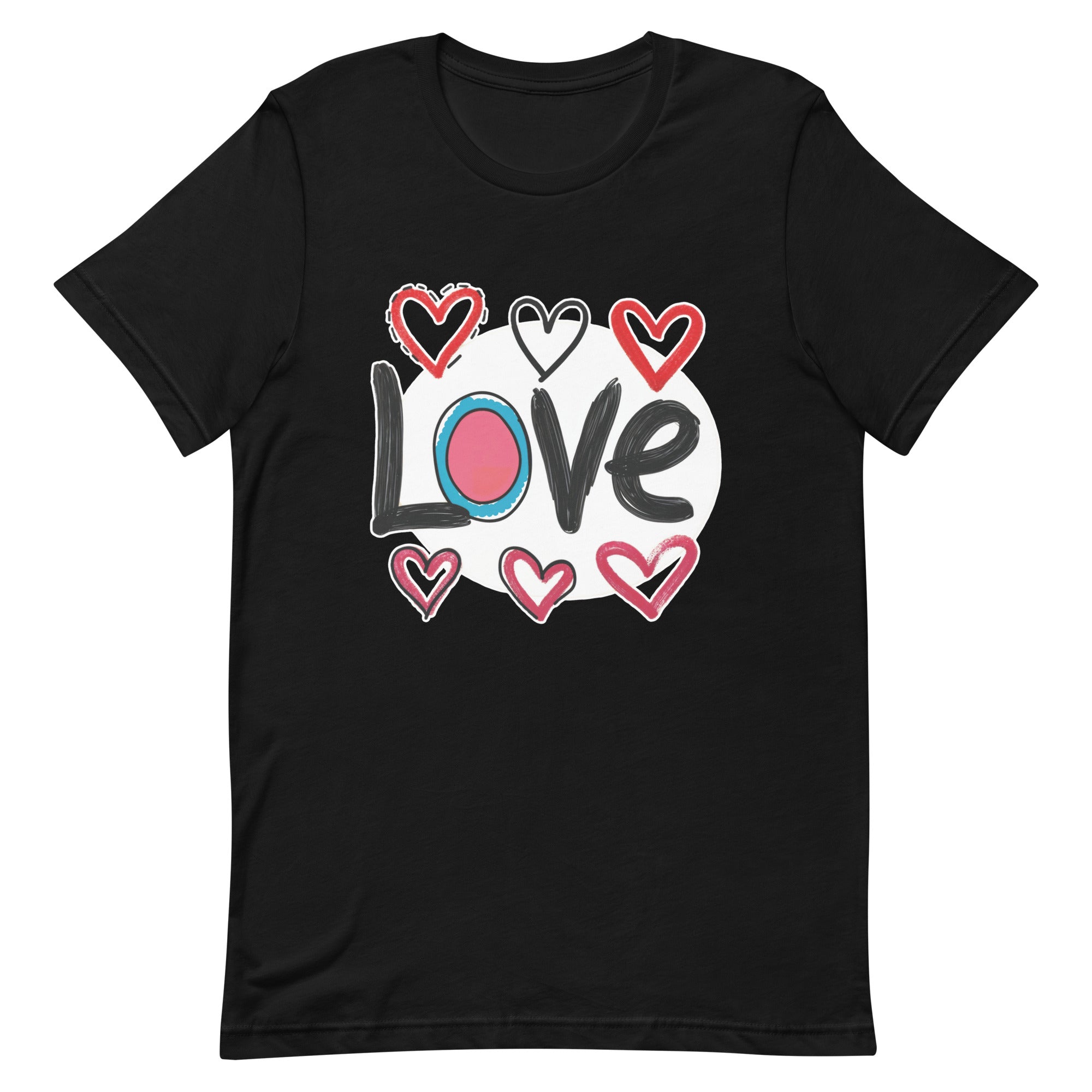 Pop-Art "Love." T-Shirt, Gift For Pop-Art Lovers Black S L XL M DenBox