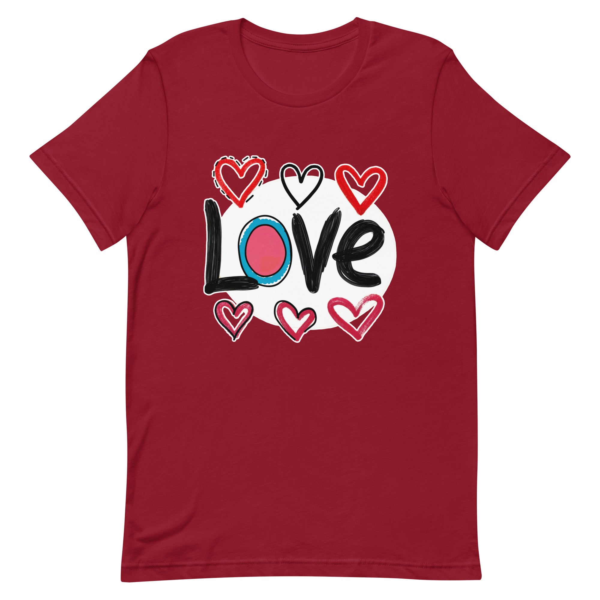 Pop-Art "Love." T-Shirt, Gift For Pop-Art Lovers Cardinal XL S M L DenBox