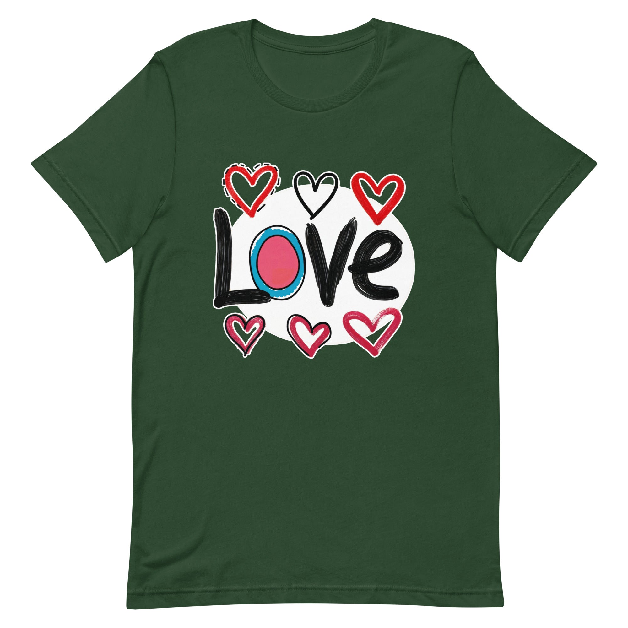 Pop-Art "Love." T-Shirt, Gift For Pop-Art Lovers Forest M XL S L DenBox