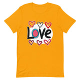 Pop-Art "Love." T-Shirt, Gift For Pop-Art Lovers Gold XL M S L DenBox