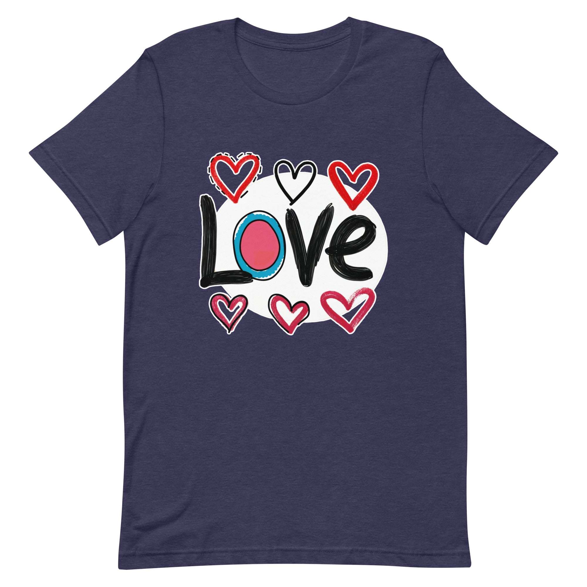 Pop-Art "Love." T-Shirt, Gift For Pop-Art Lovers Heather Midnight Navy S M XL L DenBox