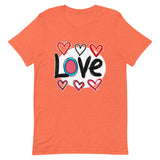 Pop-Art "Love." T-Shirt, Gift For Pop-Art Lovers Heather Orange L M XL S DenBox