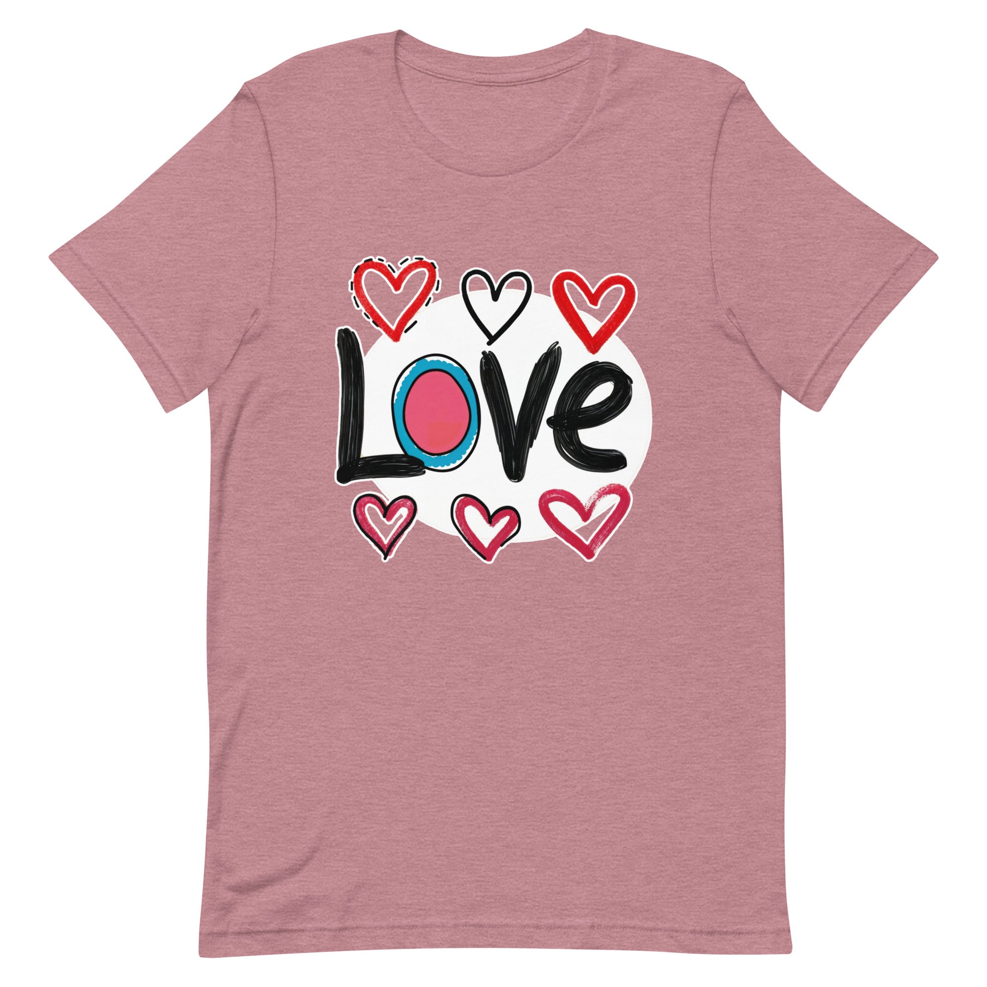 Pop-Art "Love." T-Shirt, Gift For Pop-Art Lovers Heather Orchid XL S M L DenBox