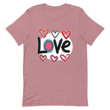 Pop-Art "Love." T-Shirt, Gift For Pop-Art Lovers Heather Orchid XL S M L DenBox