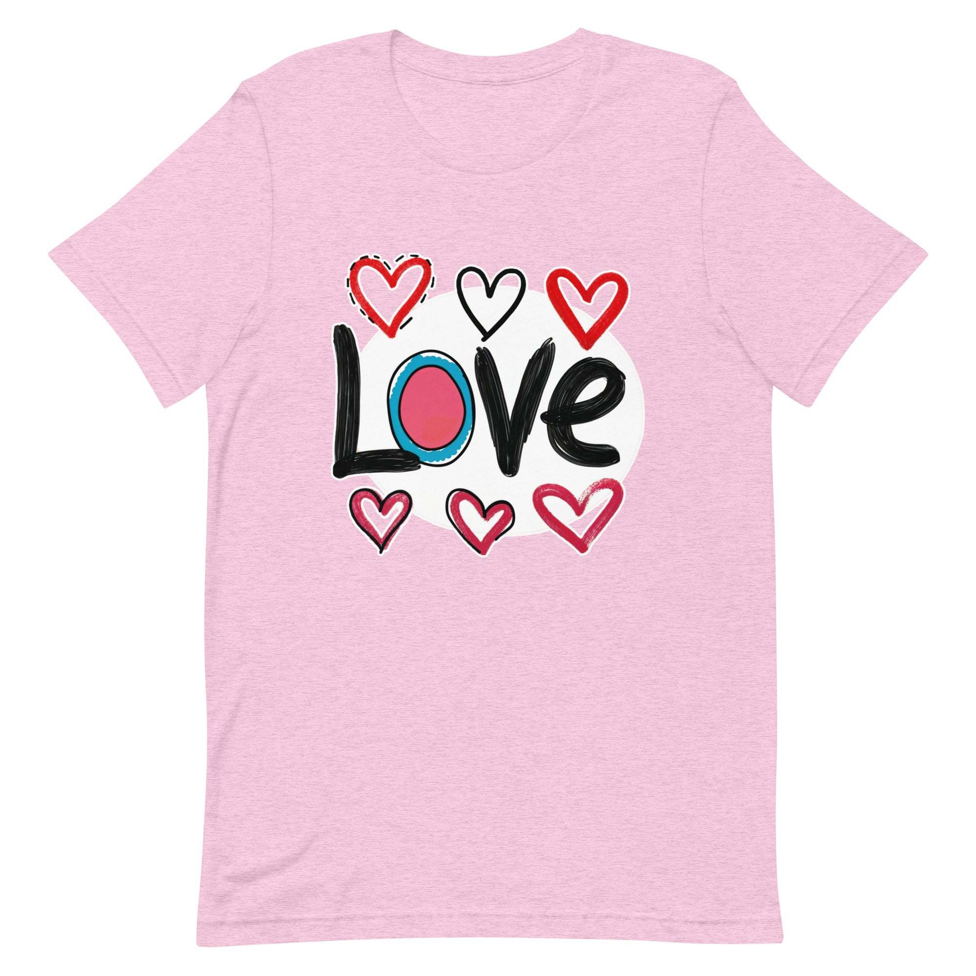 Pop-Art "Love." T-Shirt, Gift For Pop-Art Lovers Heather Prism Lilac S L XL M DenBox