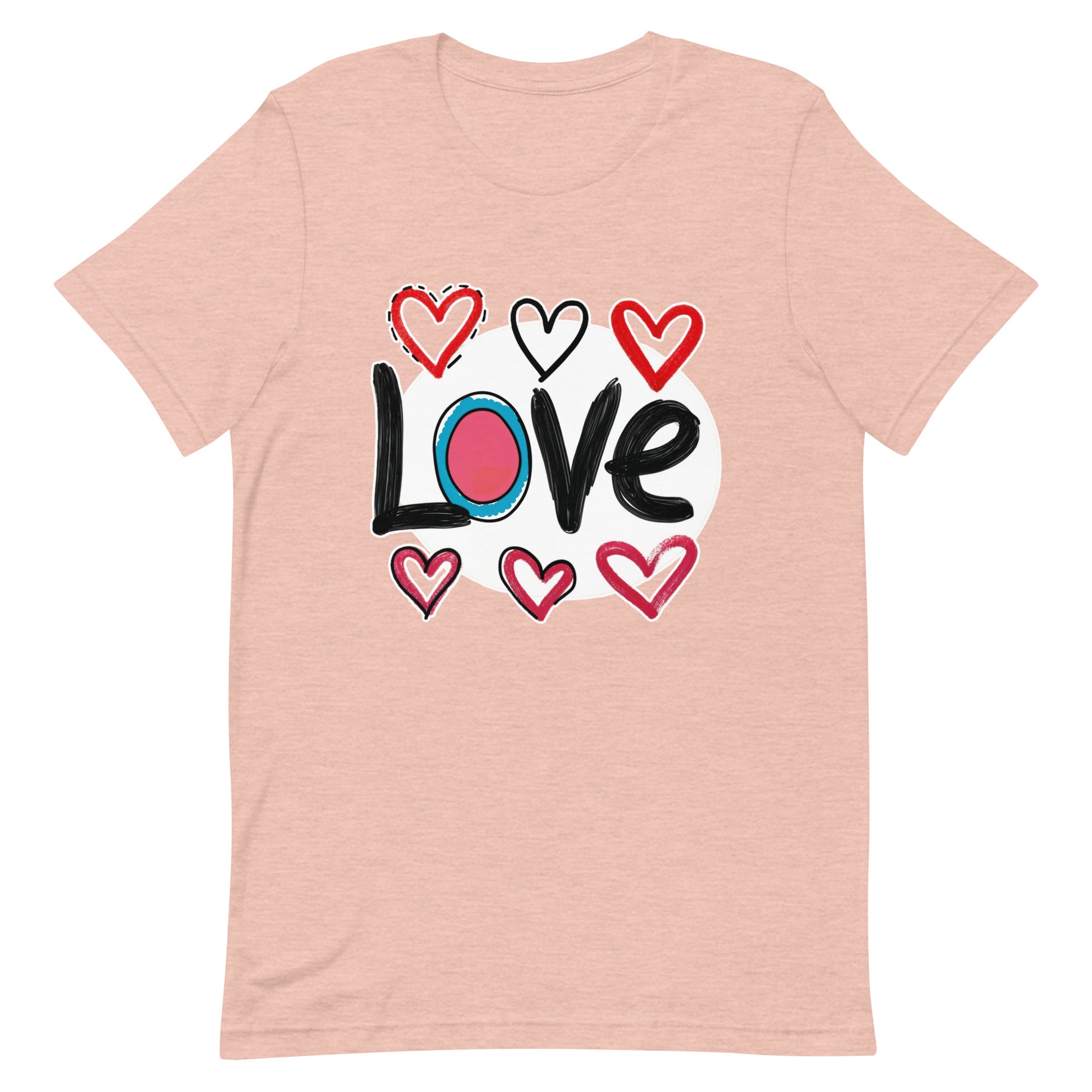Pop-Art "Love." T-Shirt, Gift For Pop-Art Lovers Heather Prism Peach XL S M L DenBox