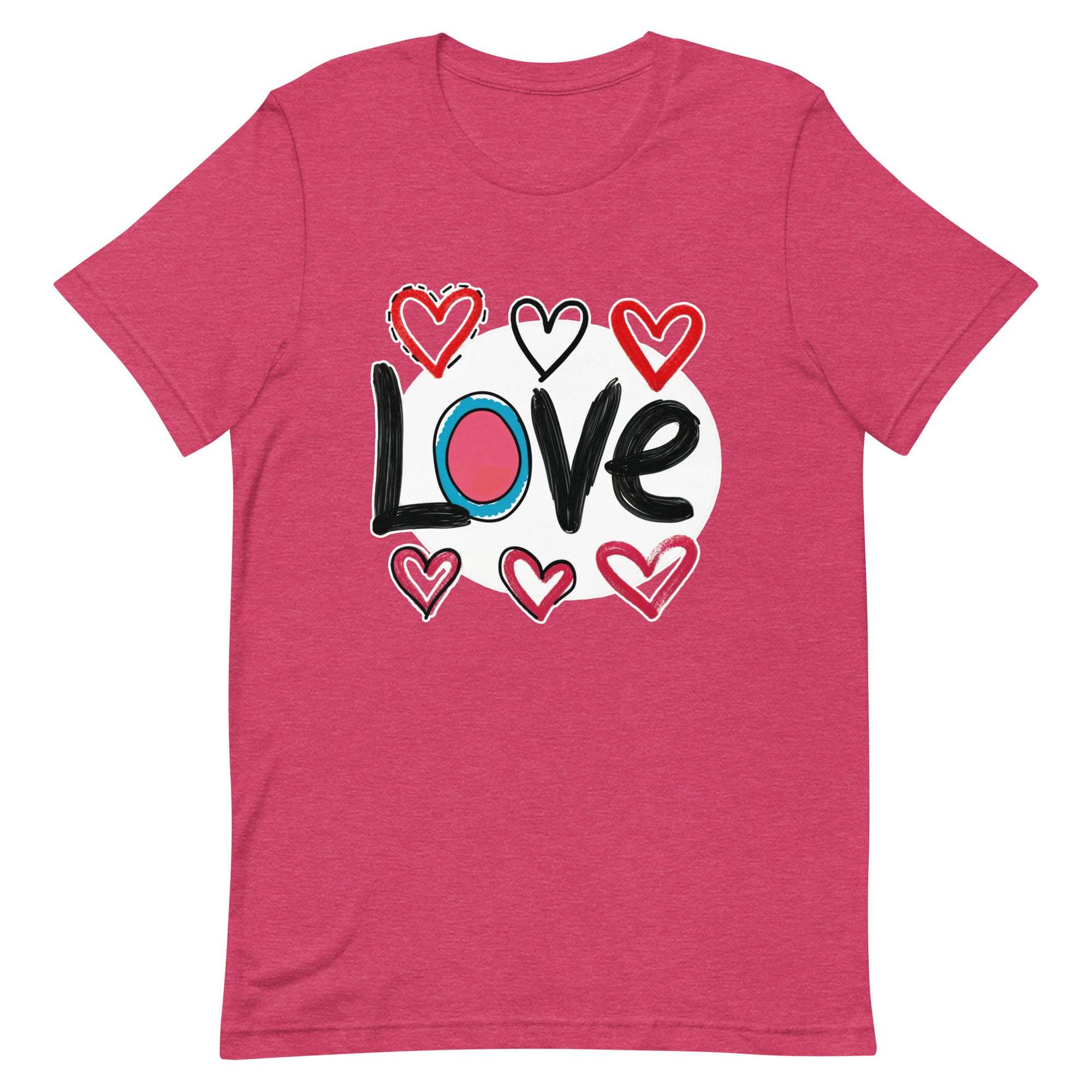 Pop-Art "Love." T-Shirt, Gift For Pop-Art Lovers Heather Raspberry L M S XL DenBox