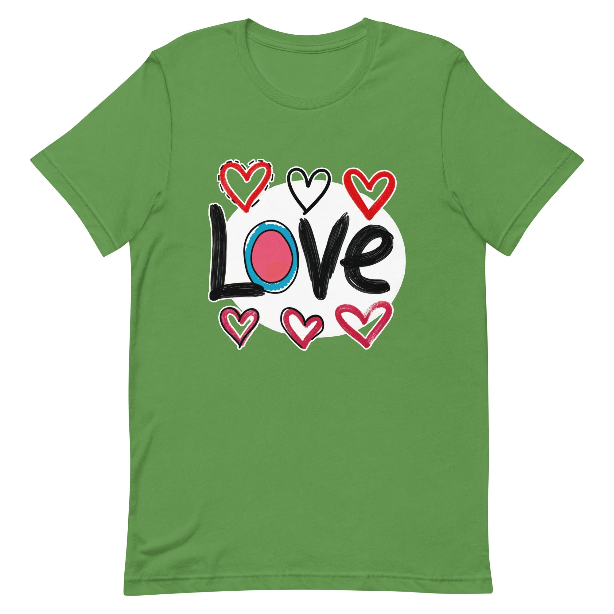 Pop-Art "Love." T-Shirt, Gift For Pop-Art Lovers Leaf XL S L M DenBox