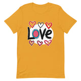 Pop-Art "Love." T-Shirt, Gift For Pop-Art Lovers Mustard S L XL M DenBox
