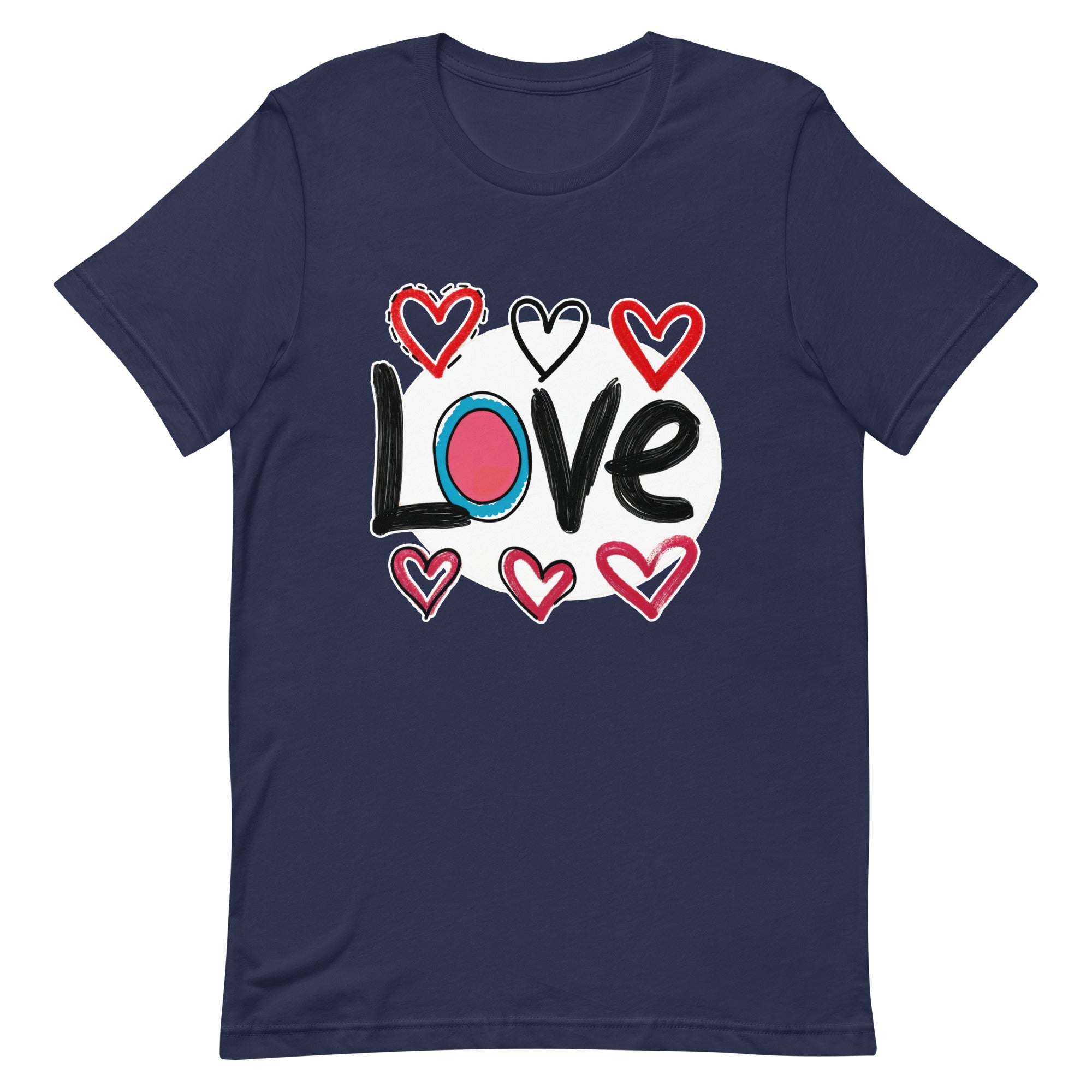 Pop-Art "Love." T-Shirt, Gift For Pop-Art Lovers Navy L S XL M DenBox