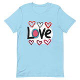 Pop-Art "Love." T-Shirt, Gift For Pop-Art Lovers Ocean Blue S M L XL DenBox