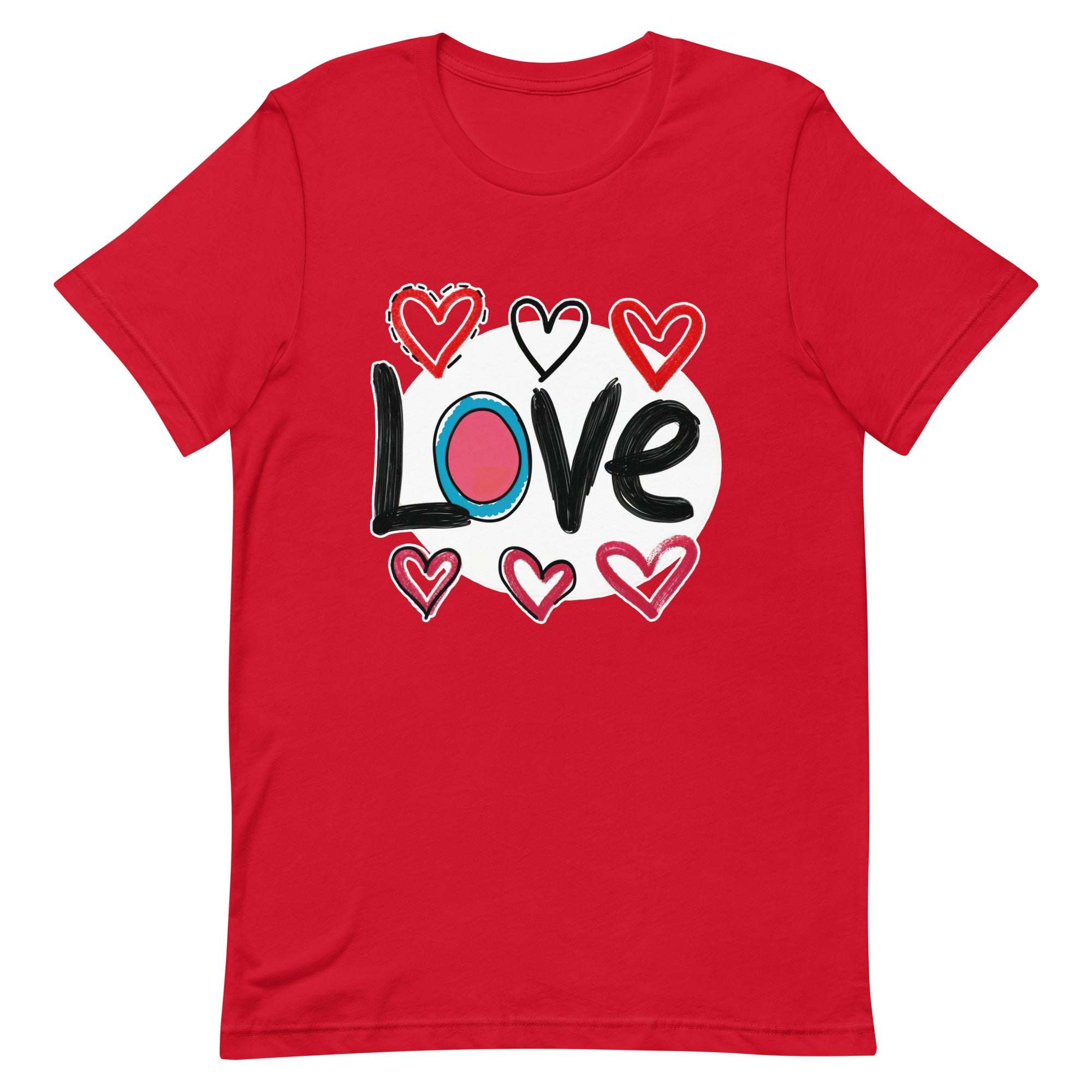 Pop-Art "Love." T-Shirt, Gift For Pop-Art Lovers Red L S XL M DenBox