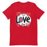 Pop-Art "Love." T-Shirt, Gift For Pop-Art Lovers Red L S XL M DenBox