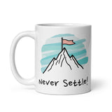 Never Settle! Daily Motivational Mug, Inspirational Ceramic Mug DenBox