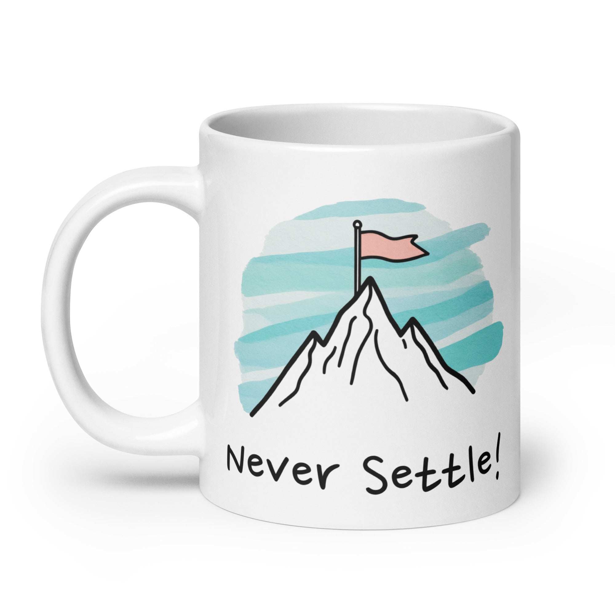 Never Settle! Daily Motivational Mug, Inspirational Ceramic Mug DenBox