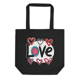 Pop-Art "Love." Eco-Friendly Tote Bag