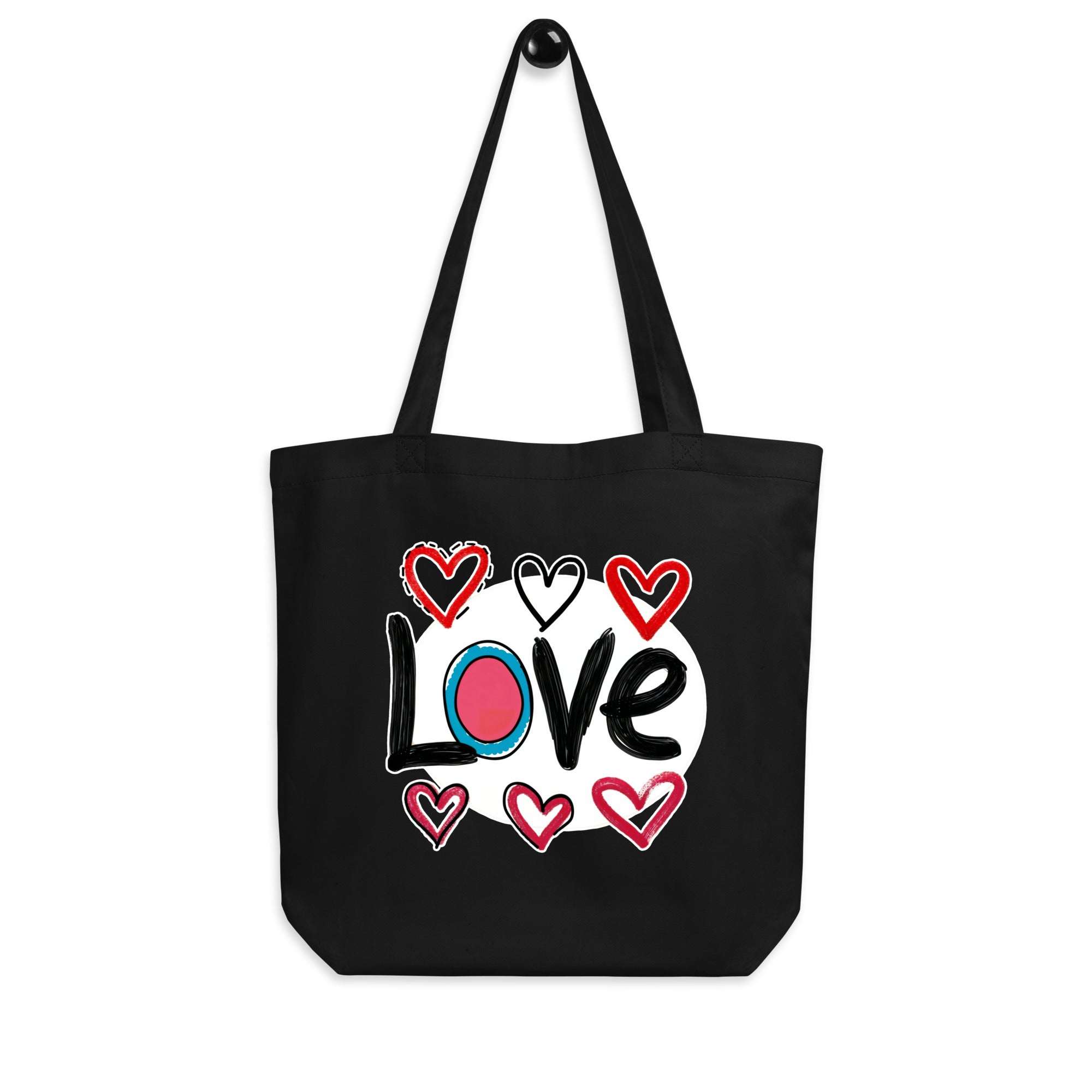 Pop-art "Love." Eco-Friendly Tote Bag, Gift for Pop-art Lovers DenBox