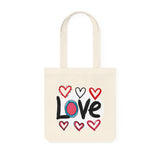 Pop-art "Love." Eco-Friendly Tote Bag, Cotton Canvas Tote Bag Natural DenBox
