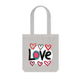 Pop-art "Love." Eco-Friendly Tote Bag, Cotton Canvas Tote Bag Heather Grey DenBox